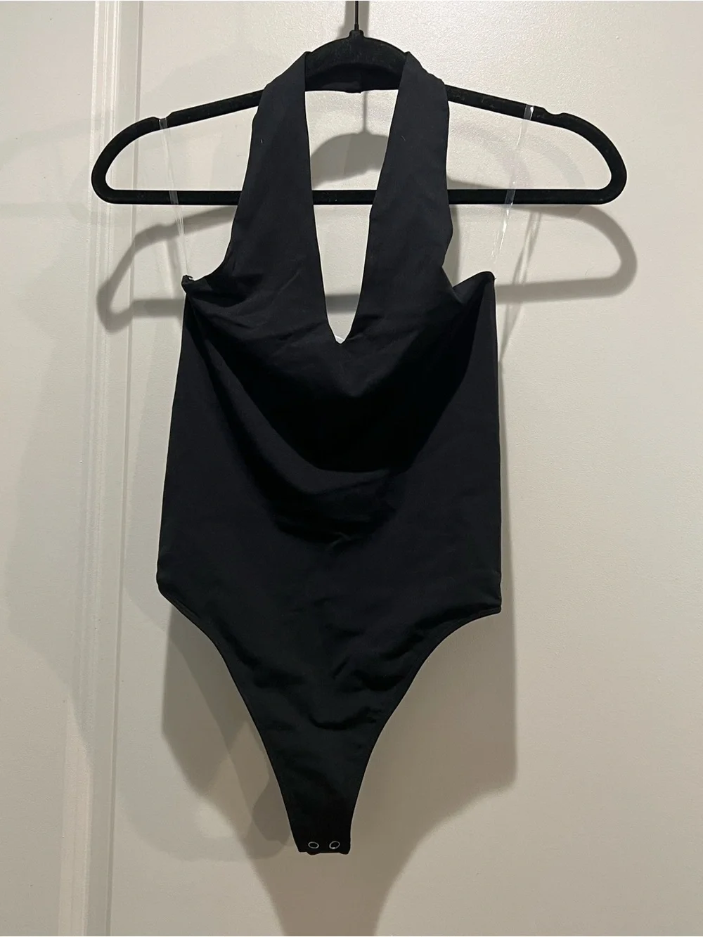 Dynamic Los Angeles Black Halter V Neck Bodysuit Small NWOT